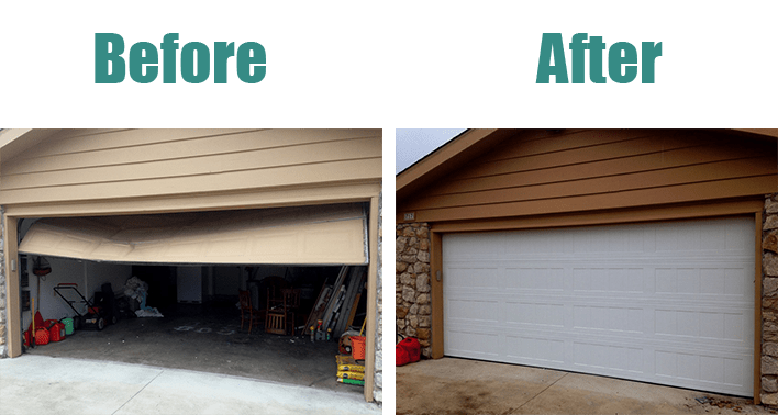 911 Garage Door Riverside - Before and after